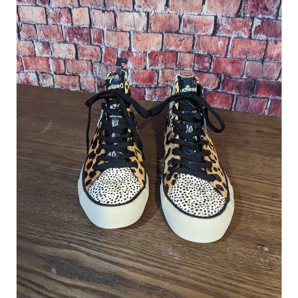 NWT Desigual Beta Animal Print High Top Leopard & Floral Trainers Size 7.5 - Picture 6 of 10